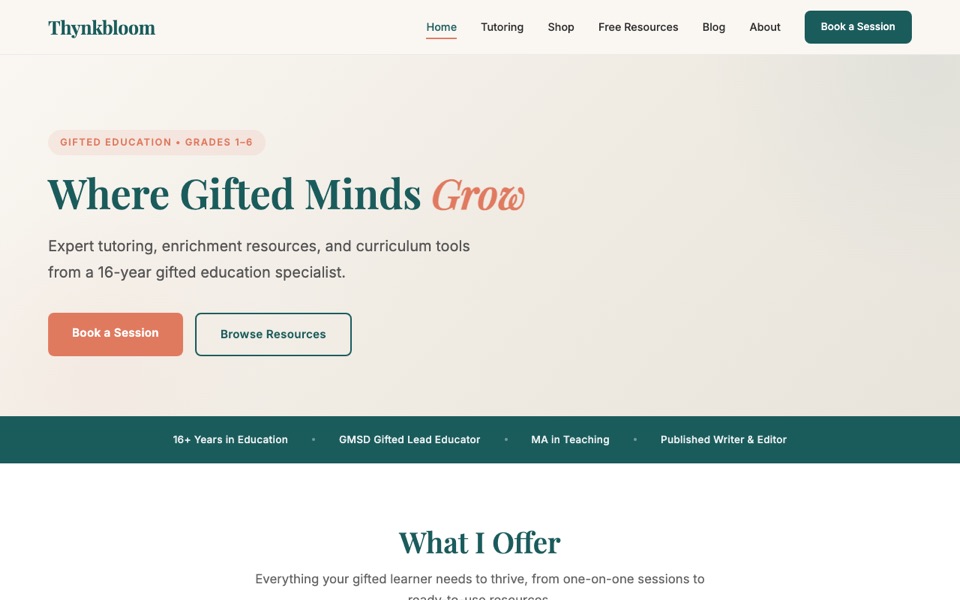 Thynkbloom home page
